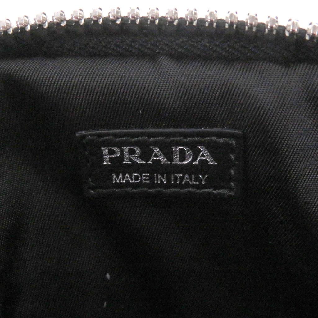 Excellent PRADA Pouch Triangle Logo Triangle Plate Shoulder Mini Cargo Used