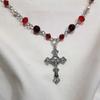 Stunning Red Cross Necklace Black Gothic Statement Rosary Style Grunge Necklaces Women 2021 Jewelrye Y2k