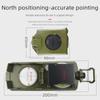 High-Precision Military Outdoor Compass K4074: Multi-Function, Luminous Metal In Green.