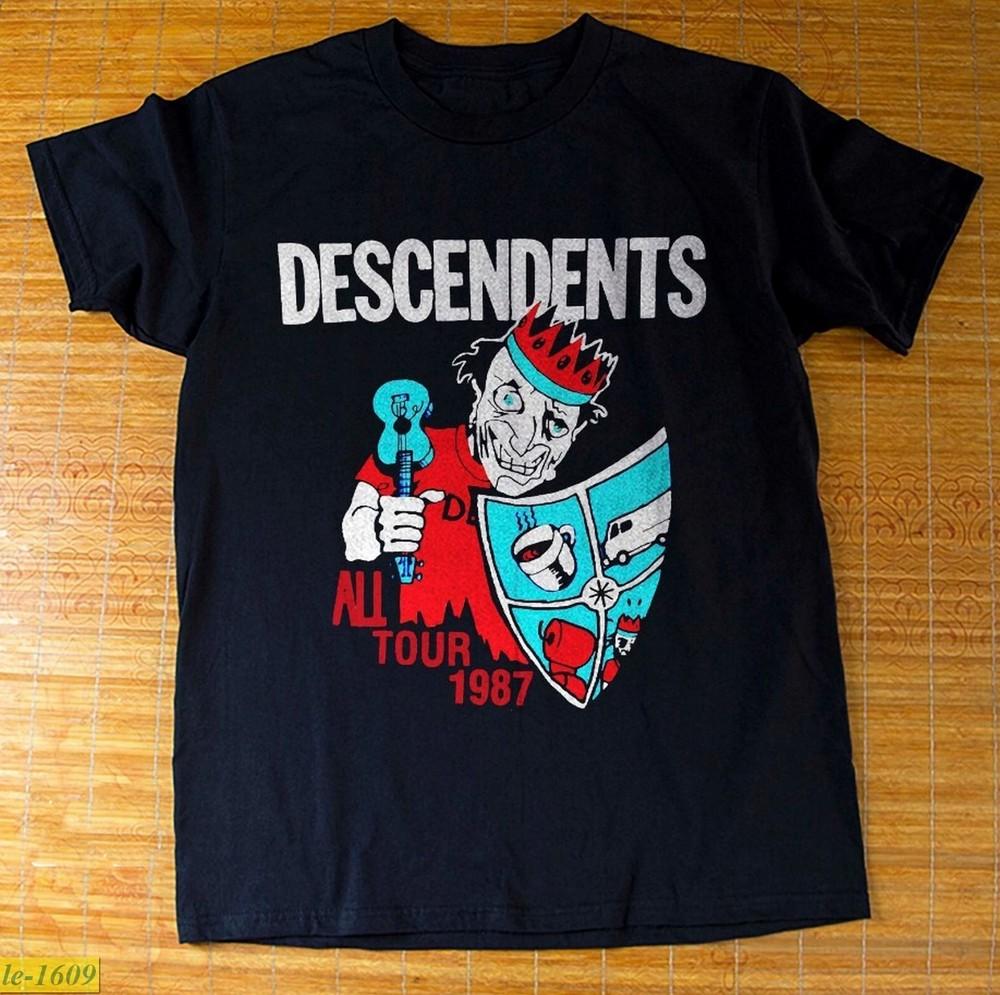 Descendents All Tour 1987 Punk Rock Band Black Tshirt Size S5XL Unisex T-Shirt XL