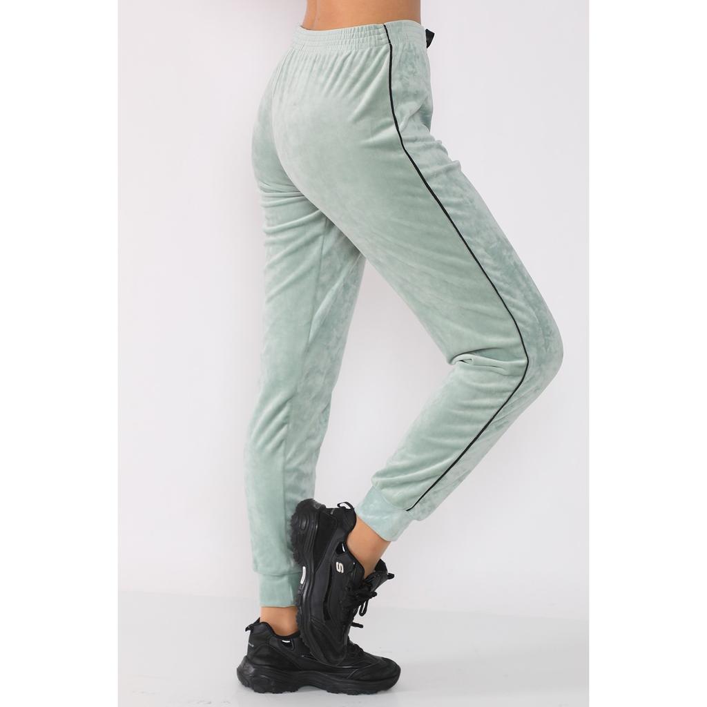 Pantaloni de sport fără buzunar pentru femei din catifea moale cu talie înaltă