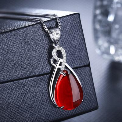 925 Sterling Silver Natural Emerald Gemstone Ślub Zaręczynowy Koktajl Naszyjnik Biżuteria