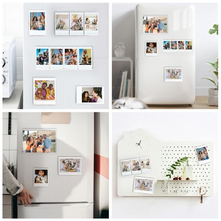 Akrylový magnetický rámeček na ledničku Průhledné designy Bezrámový držák na fotky z obou stran Snadná výměna fotek Domácí dekorace