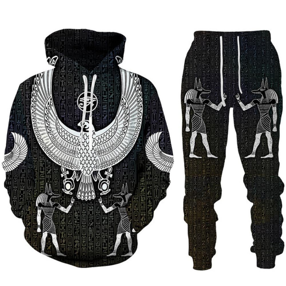 

Horus Egypt God Eye of Egypt Pharaoh Anubis Толстовка Спортивный костюм Мужские комплекты одежды Весенне-осенние спортивные штаны Мужской костюм-толстовка 4XL