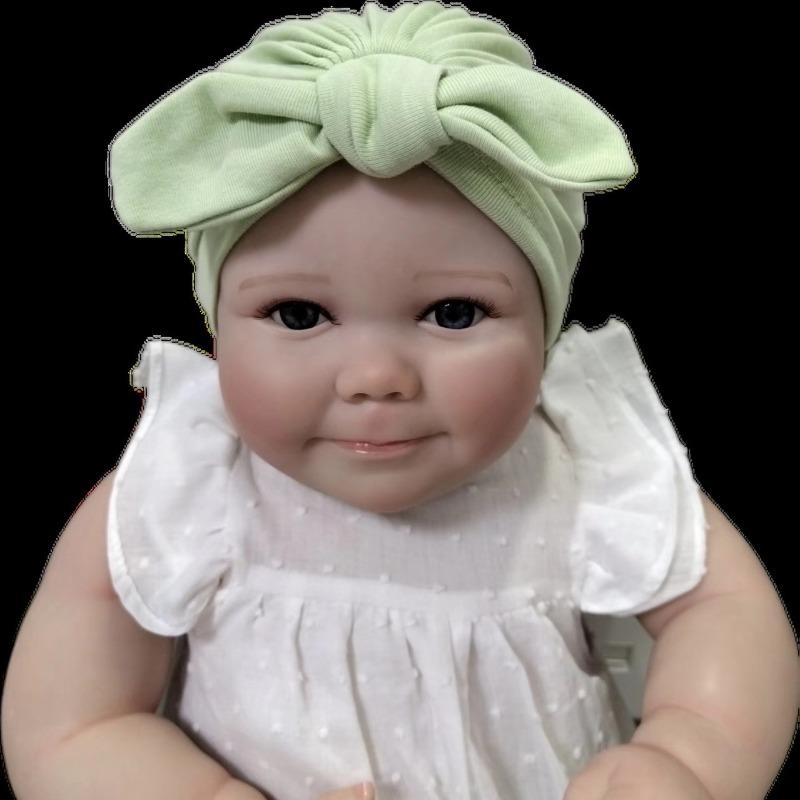 New fashion children's rabbit ear bow multi-color soft baby fetal hat baby spring and autumn hat