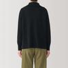 MUJI Washable Milan Rib Knit Size BA1OZA4A Women's Half-Zip Sweater, Black, L,
