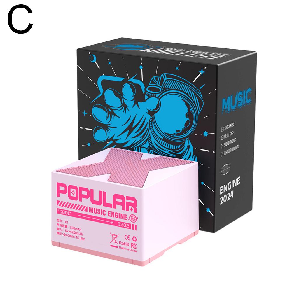 

Wireless Bluetooth Speaker 5.0 Mini Audio Portable Speaker Full-Range Stereo Sound USB Rechargeable HIFI Player For Laptop PC розовый