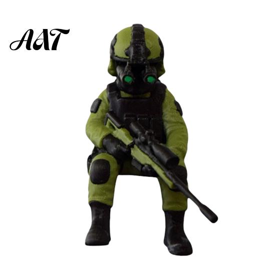 Military Soldier Figurine 3D Printed Desktop Figurine, Model, Miniature Action Figure Ornament for Home Office Car Decor And Lovers Collectible Combat