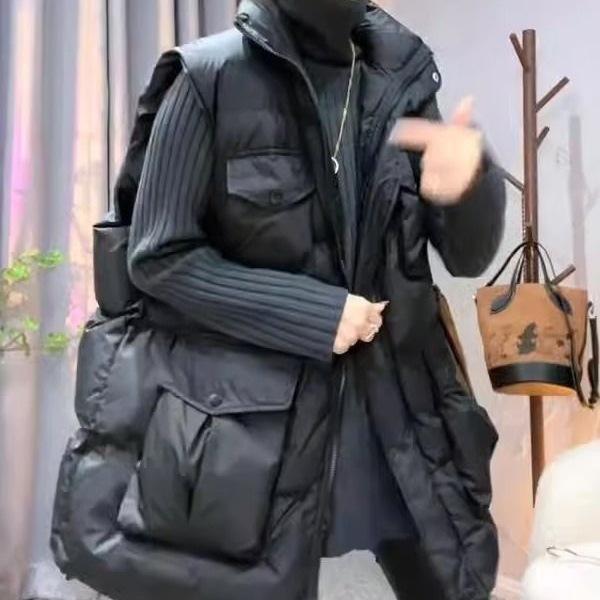 New Autumn and Winter Down Cotton Vest Women's Winter Long Wear Loose Joker Vest Vest Vest.