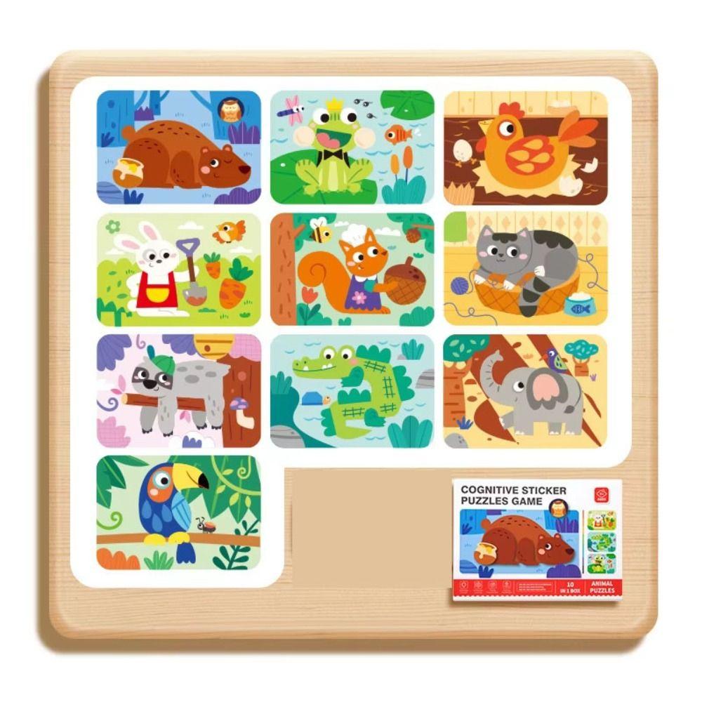 Montessori 3D Stereoscopic Sticker Educational Toys Animals Sticker Book  Toddlers