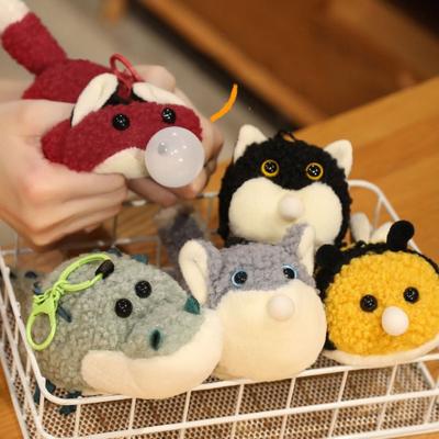 Bees Plush Anti Anxiety Squeeze Toy Adult Blow Bubble Novelty Pinch Toy Insert Ball for Autisms Kids Creative Stress Relief Toy