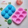 Kuchenform, flexibel, antihaftbeschichtet, Rosenblütenform, Silikonform, 6 Gitter, Pralinen, Geleeform für die Küche zu Hause