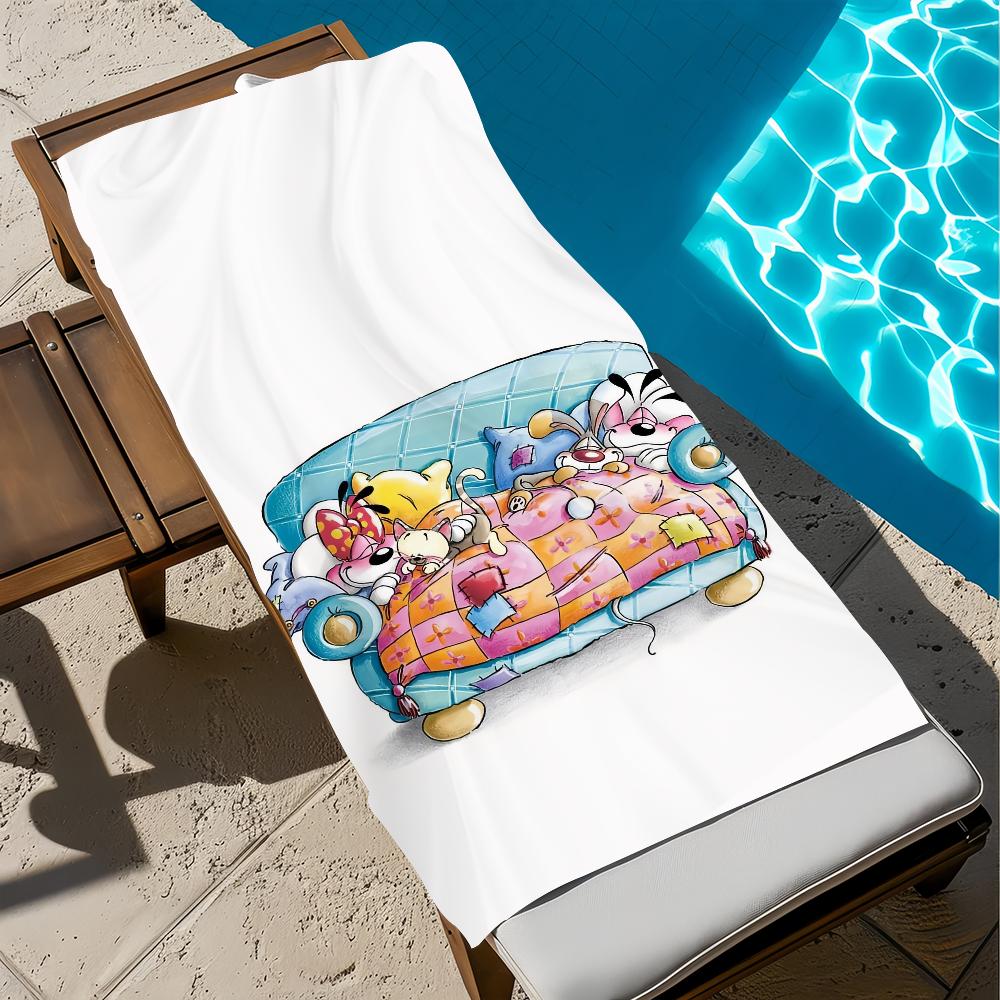 D-Diddl-l Cartoon Towel Large Quick-Drying Microfiber Soft Beach Towel for Travel Fitness Sauna Bathing Camping