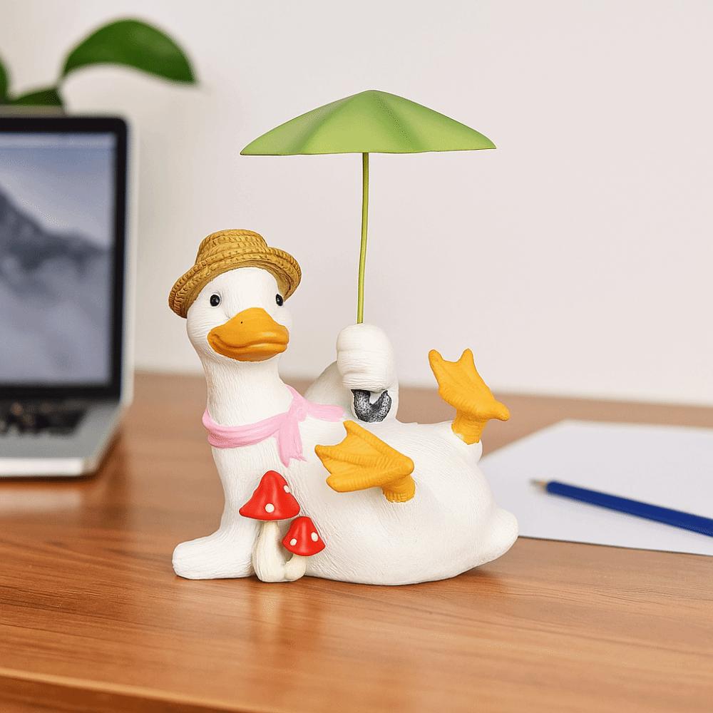 Simulated Duck Umbrella Ornament Handicraft Cartoon Resin Animal Sculpture  Children Girls Boys