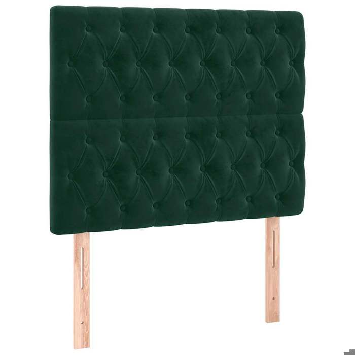 Tête de lit - Maison Exclusive - 100 x 7 x 118/128 cm - Velours vert foncé - Pieds en bois réglable