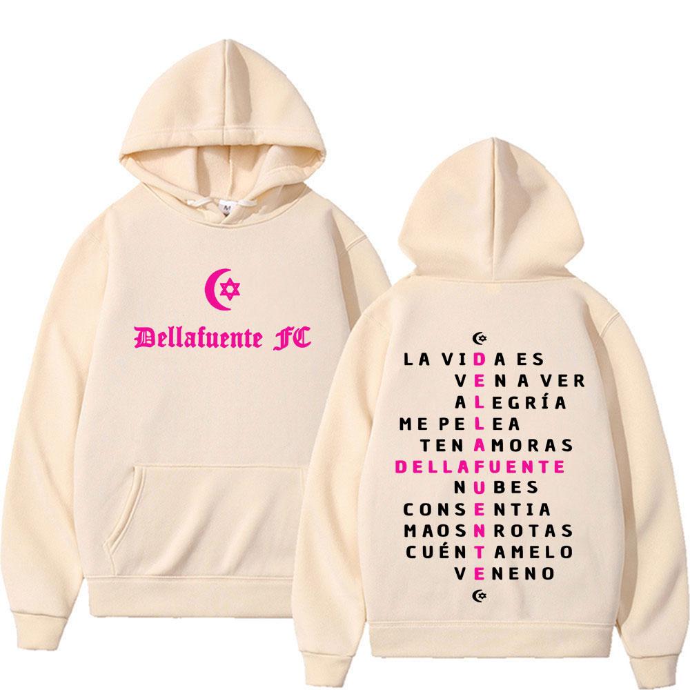 Rapper Dellafuente Double Sided Printed Hoodie Men Women Gothic Fashion Hip Hop Street Sweatshirt Tops Oversized Fleece Hoodies