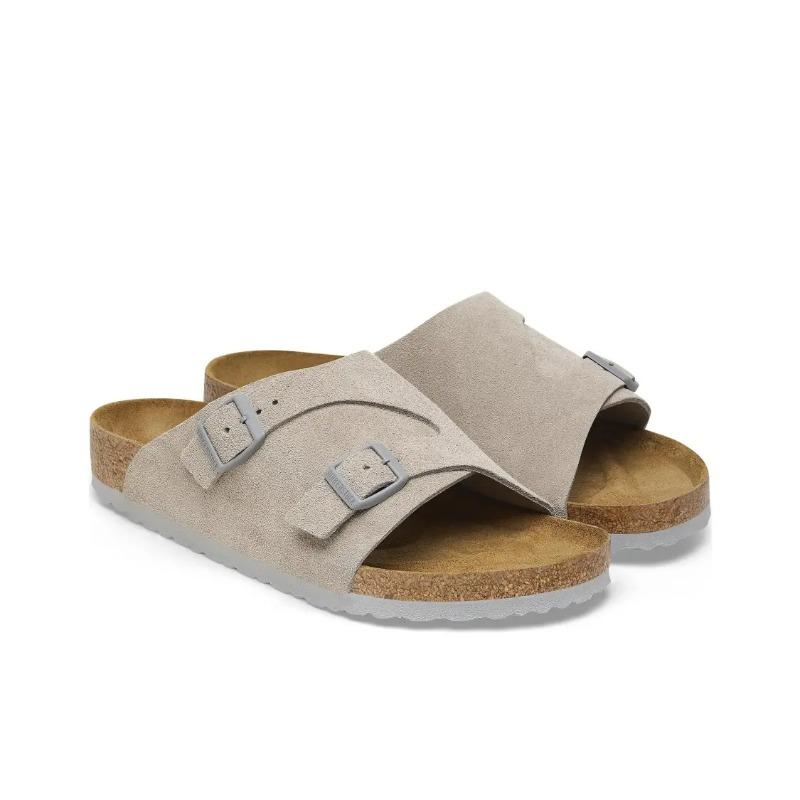 Birkenstock Zurich Unisex Comfort Casual Slide Sandals Grey Narrow Fit 1027659 36