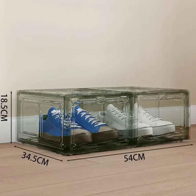 Transparent Shoe Box Stackable Dustproof Moisture-proof Thickening Shoe Boxes Free Combination Magnetic Snap Simple Display Box