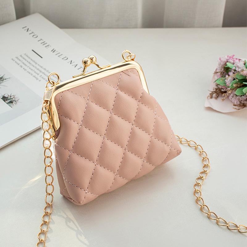 Single Shoulder Bag Diamond Lattice Embroidery Messenger Bag For Women Female Keys Coin Purse Pu Mini Handbag