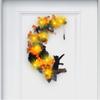 Halloween Moon Cat Wreath Simulation Hanging Pendant Autumn Rustic Crafts Spooky Halloween Decorations for Home Party
