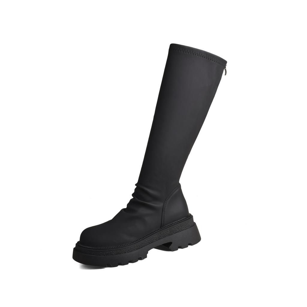Women's Knee High Boots Square Heel Anti-slip Round Head Large Size Platform Shoes Outdoor Fashion Botas De Invierno Para Mujer