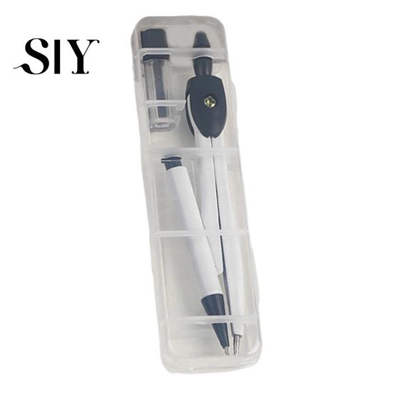Metal Structure Compass 2-in-1 Set with Automatic Pencil Geometry Drawing Tool for Precision Instrument Students Office Precise Portable Storage