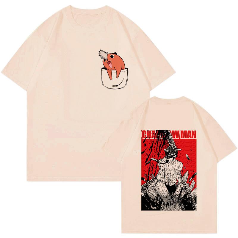Unisex Mange Y2k Kleidung Japanischer Anime Chainsaw Man T-Shirt 90er Lustiges Pochita T-Shirt Makima Harajuku Grafik-T-Shirts Tops T-Shirt