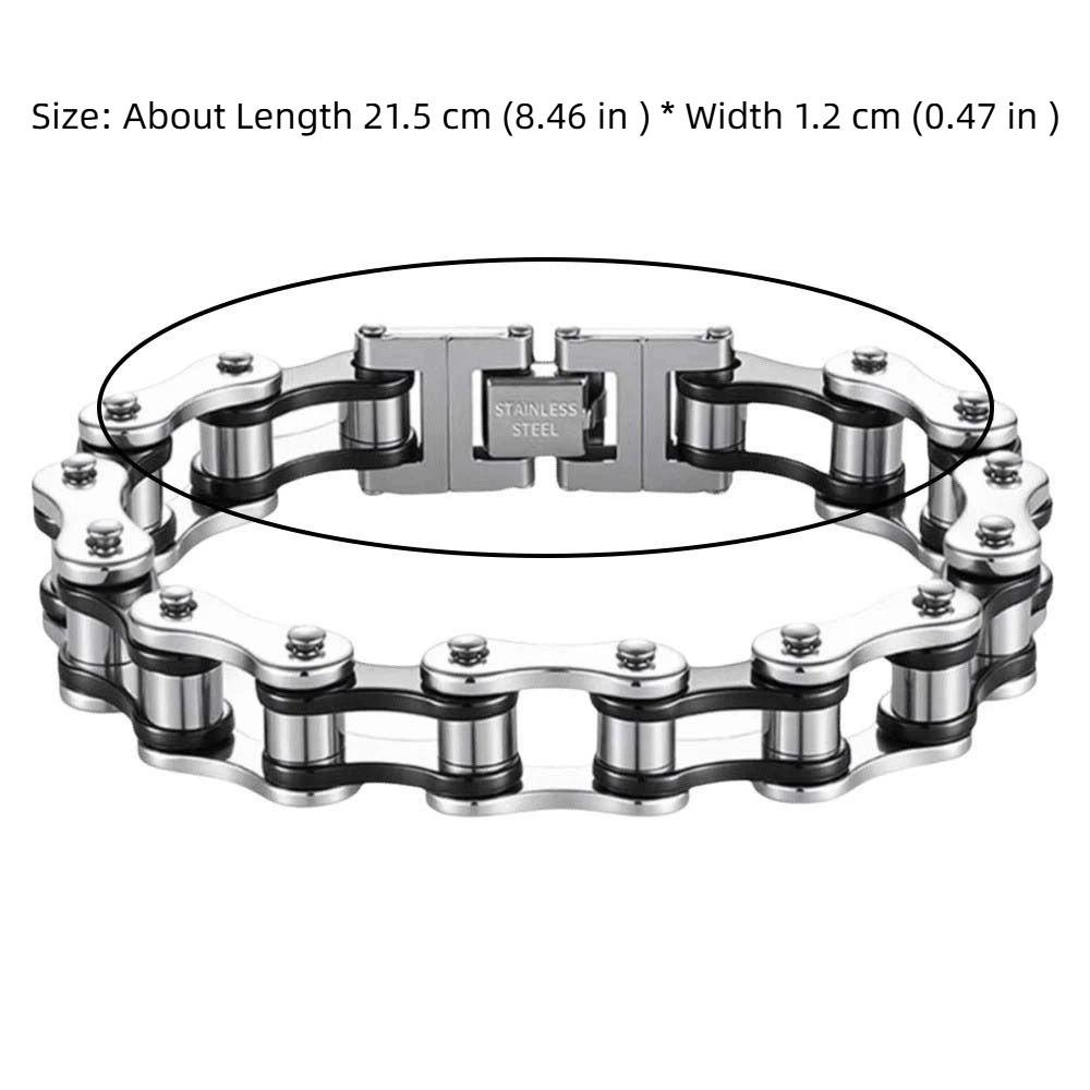 Stainless Steel Bike Chain Design Bracelet Adjustable High Polished Biker Link Chain Bracelet Comfortable To Wear Fashion
