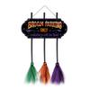 Broom Parking Sign 35.4 IN Wooden Witches Brooms Cute Witches Decoration Sign Spooky Holiday Witch Sign for Front Porch