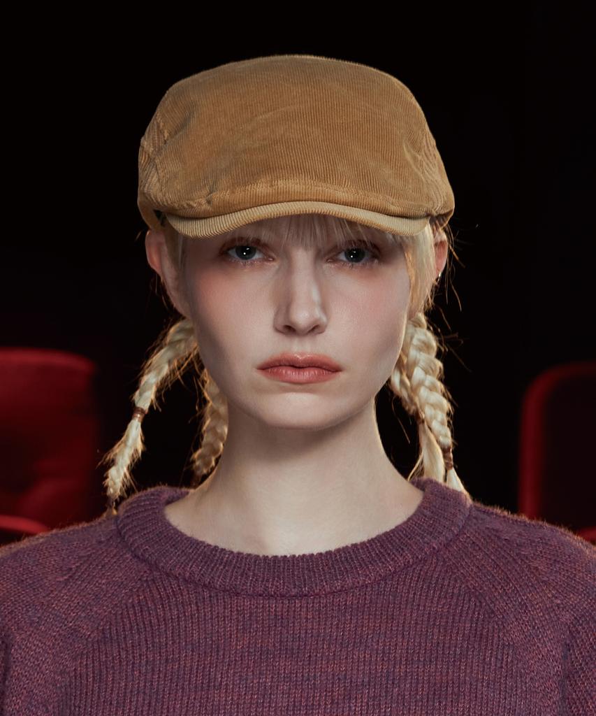 UNALLOYED Logo Corduroy Hunting Cap / Beige