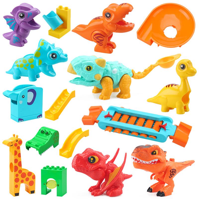 Leqiao Tiangong Giraffe & Crocodile Track Playset with Slide & Piano Assembly