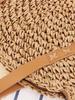 Women's Large Capacity Woven Round Shoulder Bag - Fashionable Beach & Commuter Style