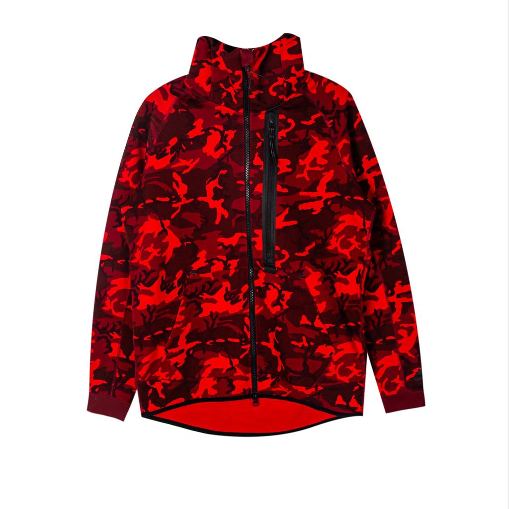 Nike Comfortable Fashionable Hooded Jacket With All Over Print Men Jackets Crimson 678951-677