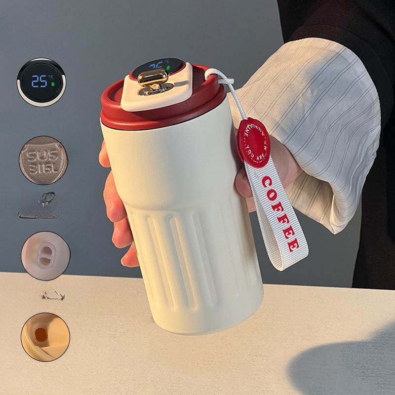 Home Office Stainless Steel Thermos Cup Rope Accompanying Coffee Cup High Appearance Level Portable Water Cup Simple Cup