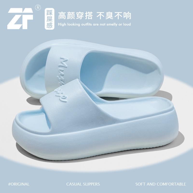 8.0CM black muffin cool slippers women's summer height increase thick bottom new fashion high sense trend outer wear