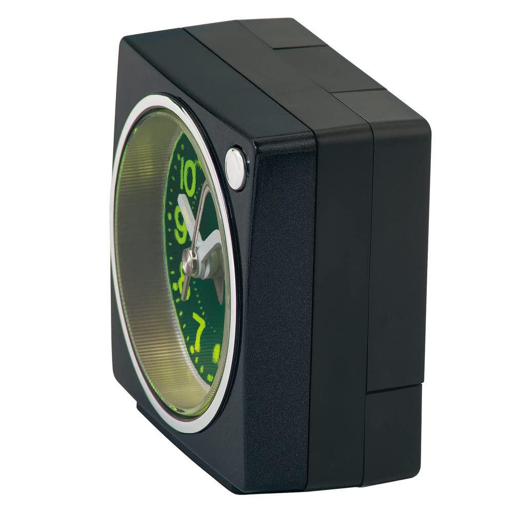 Seiko Ceas deșteptător, ceas de masă, cadran din rășină cu concentrare de lumină, negru metalic, 65 x 64 x 38 mm, PYXIS NR450K