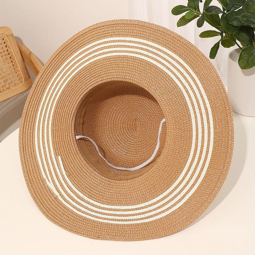New Summer Seaside Beach Trip Photo Sunscreen UV Visor Foldable Sun Hat Big Brim Straw Hat