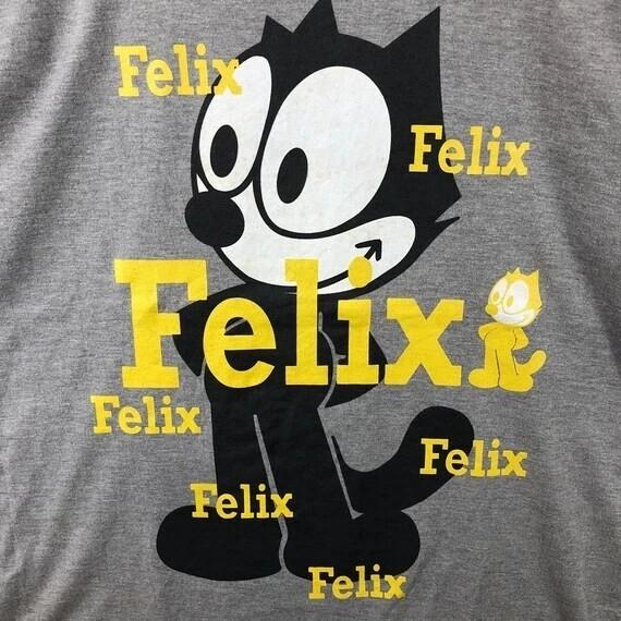 T-shirt Vintage FELIX Le Chat Gris Dessin Animé Taille Unique S-34XL T-shirt Unisexe