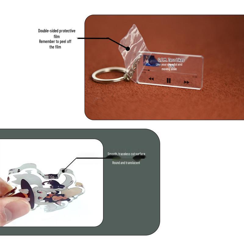 Custom Acrylic Cartoon Couple & Group Photo Keychain - Anime Pendant Standee