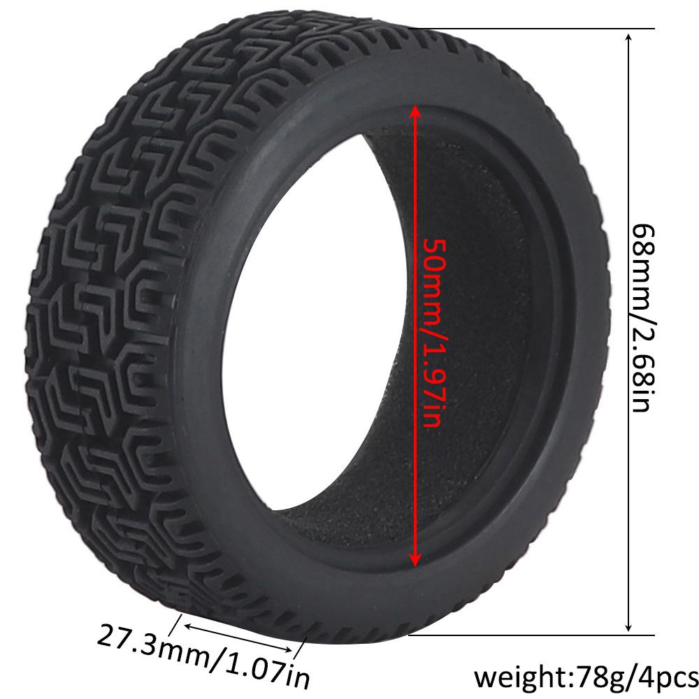 1:10 On-road Car Tires 63-68mm High Grip Rubber Tyre Hot Melt Tire Hsp 94123 Hpi Himoto Fw06 Tt01 Abrasion Resistant Racing Car