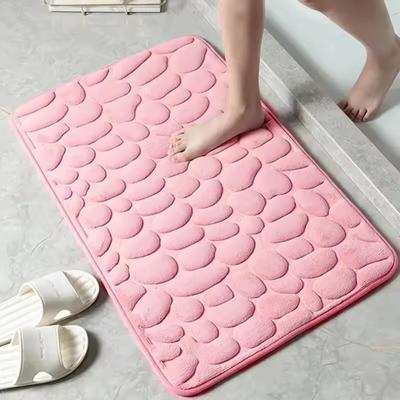 1PCS Embossed Fiber Carpet, Bathroom Living Room Anti Slip Mat, Pebble Floor Mat, Household Items