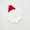 Handmade Crochet Santa Claus Coaster - Festive Red & White Christmas Decor, Drink Coaster For Holiday Table Setting