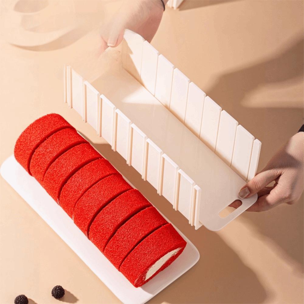 Sliding Base Design Swiss Roll Slicer 6/7/8 Grids Cake Roll Division Mold Cake Roll Cutter Kitchen