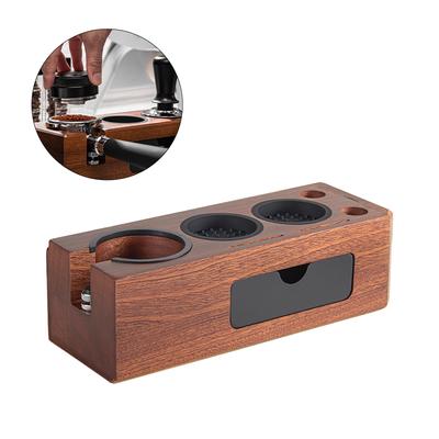 Espresso Tamping Station Wooden Espresso Tamper Holder 3 Holes for 51mm To 58mm Universal