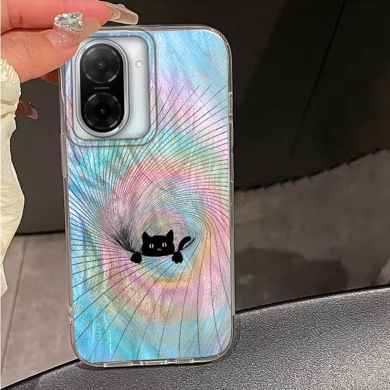 Gradient Rainbow Cat Cartoon Girls Case For Xiaomi Redmi Note 14 Pro 14C 13C 10 9A 9C 13 12 11 10S 9 8 Plus A5 A4 A3 A2 A1 Cover