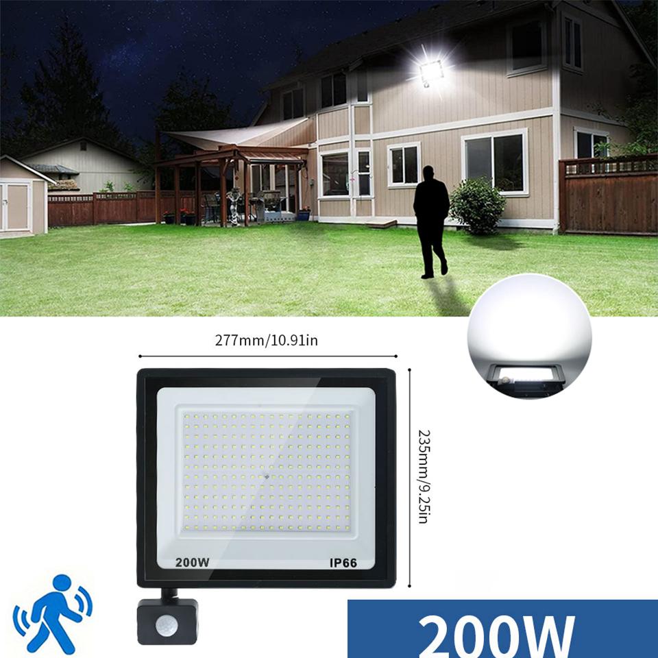 LED Floodlight Motion Sensor AC220V AC110V 10W-300W Waterproof Outdoor Projector Exterior Spotlight Outdoor lamp  Wall Reflector