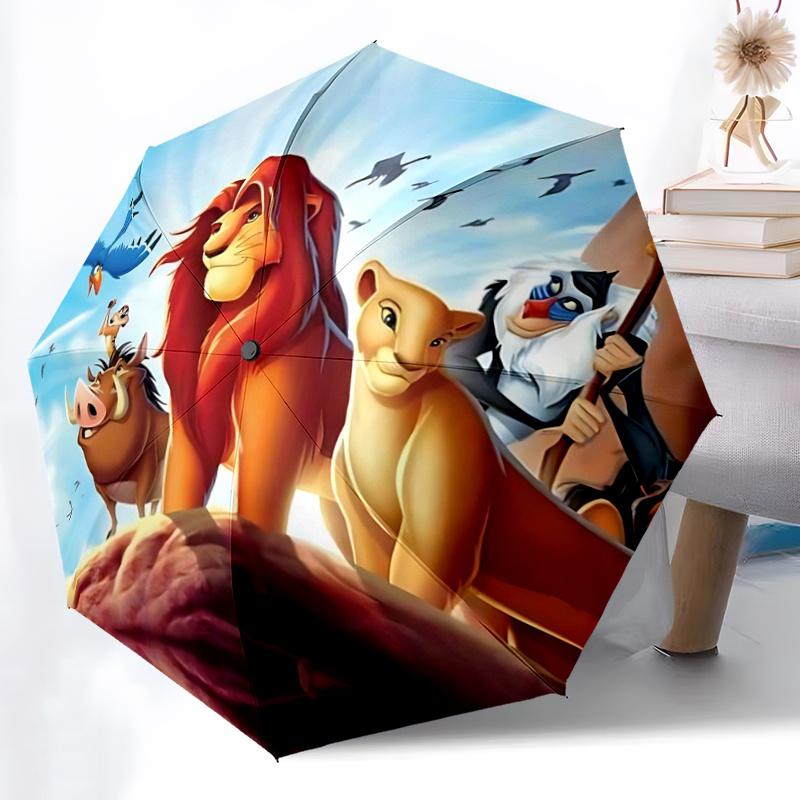 1pc The Lion King Family Portrait: Automatic Opening Umbrella with Foldable Design, Iron Frame, Outdoor Use, Perfect Gift for Fans, Traveler