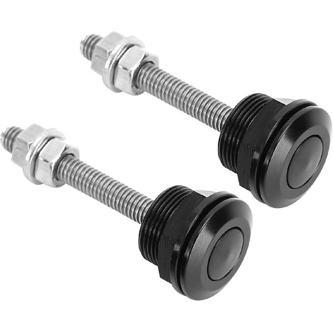 Universal Hood Pins 22mm Aluminum Quick Release Lock Heavy Duty Automotive Fastener Set 2 Pack