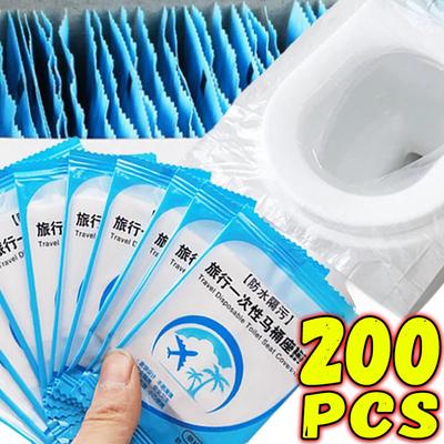 5-200pcs Toilet Seat Cover Mat Disposable Travel Toilet Seat Protector Portable Camping Hotel Toilet Pads Bathroom Accessories