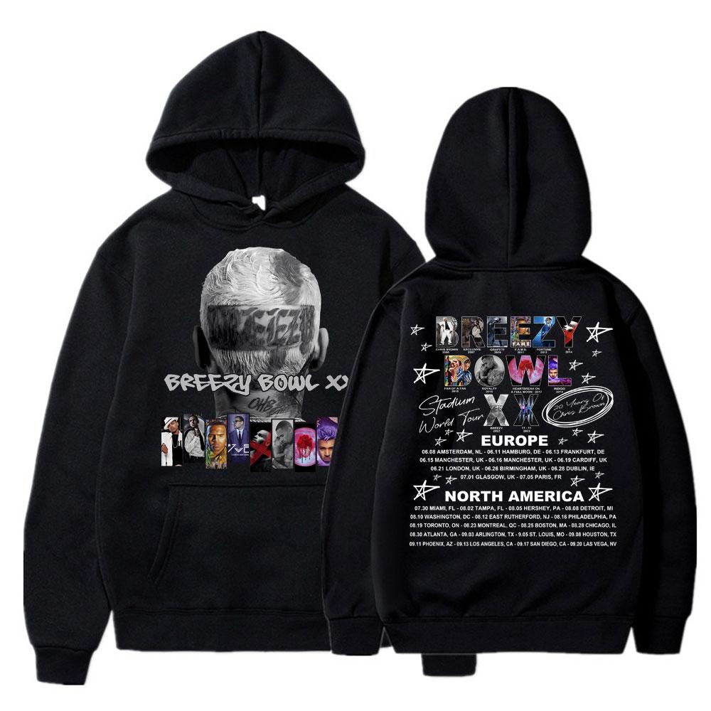 

Chris Brown Breezy Bowl XX 2025 Concert Tour Hoodie Hip Hop Retro Men Women Sweatshirt Oversized Fleece Warm Pullover Streetwear S